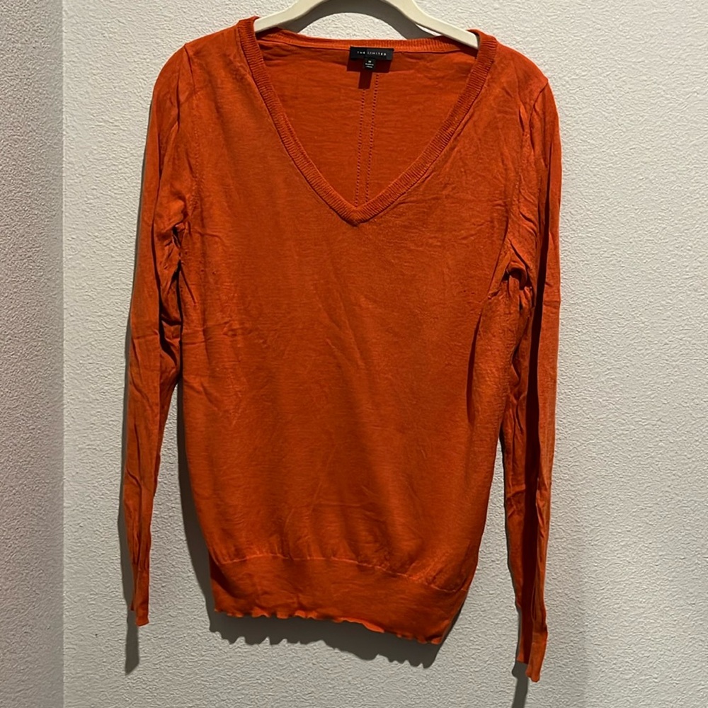 Orange V-neck sweater